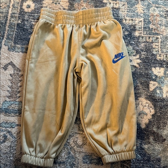 Nike Beige Jogger Pants with Blue Logo. Size 2T - Picture 1 of 4